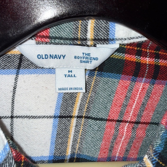 Old Navy boyfriend fit flannel size M tall - Picture 2 of 4